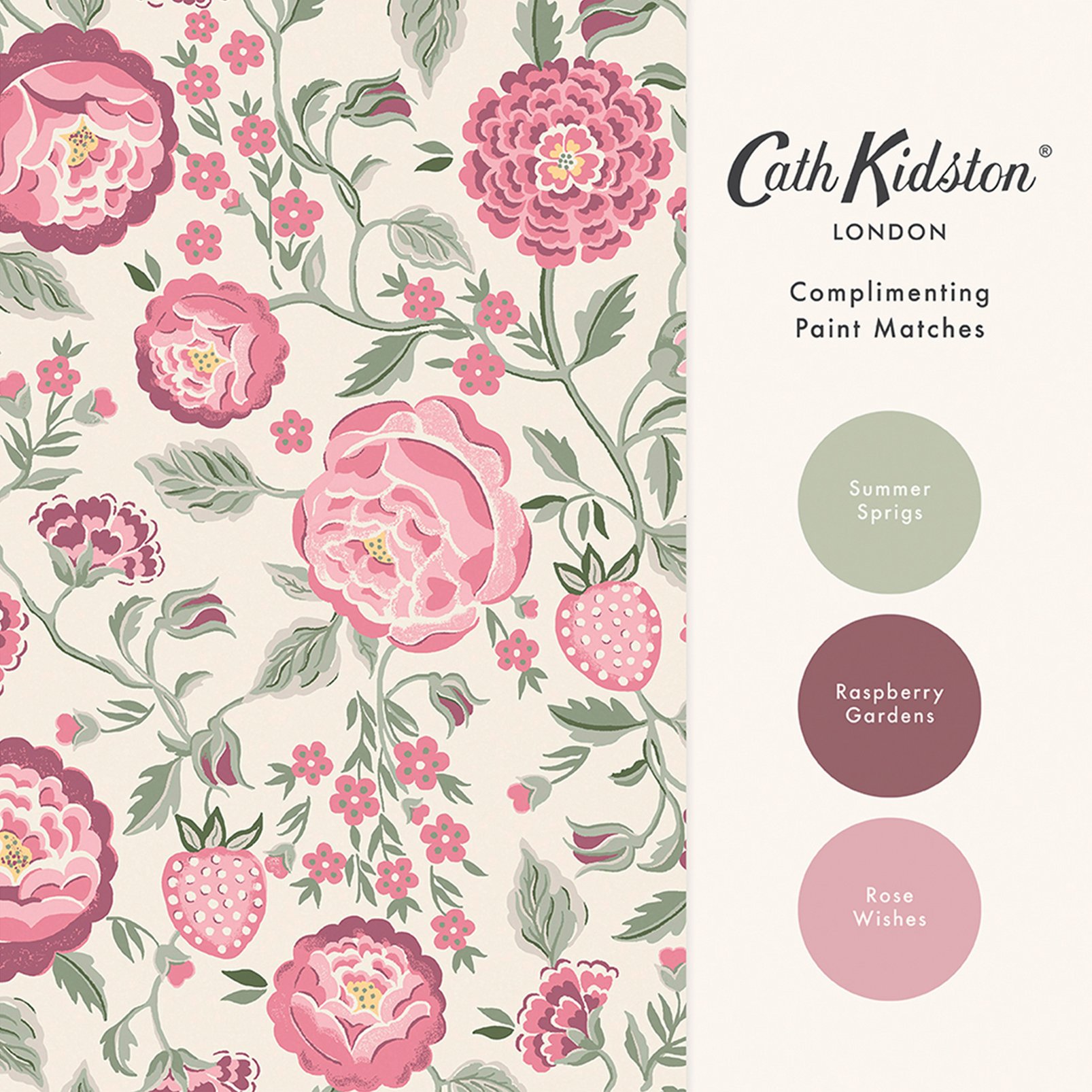 Cath Kidston Strawberry Garden Spring Wallpaper