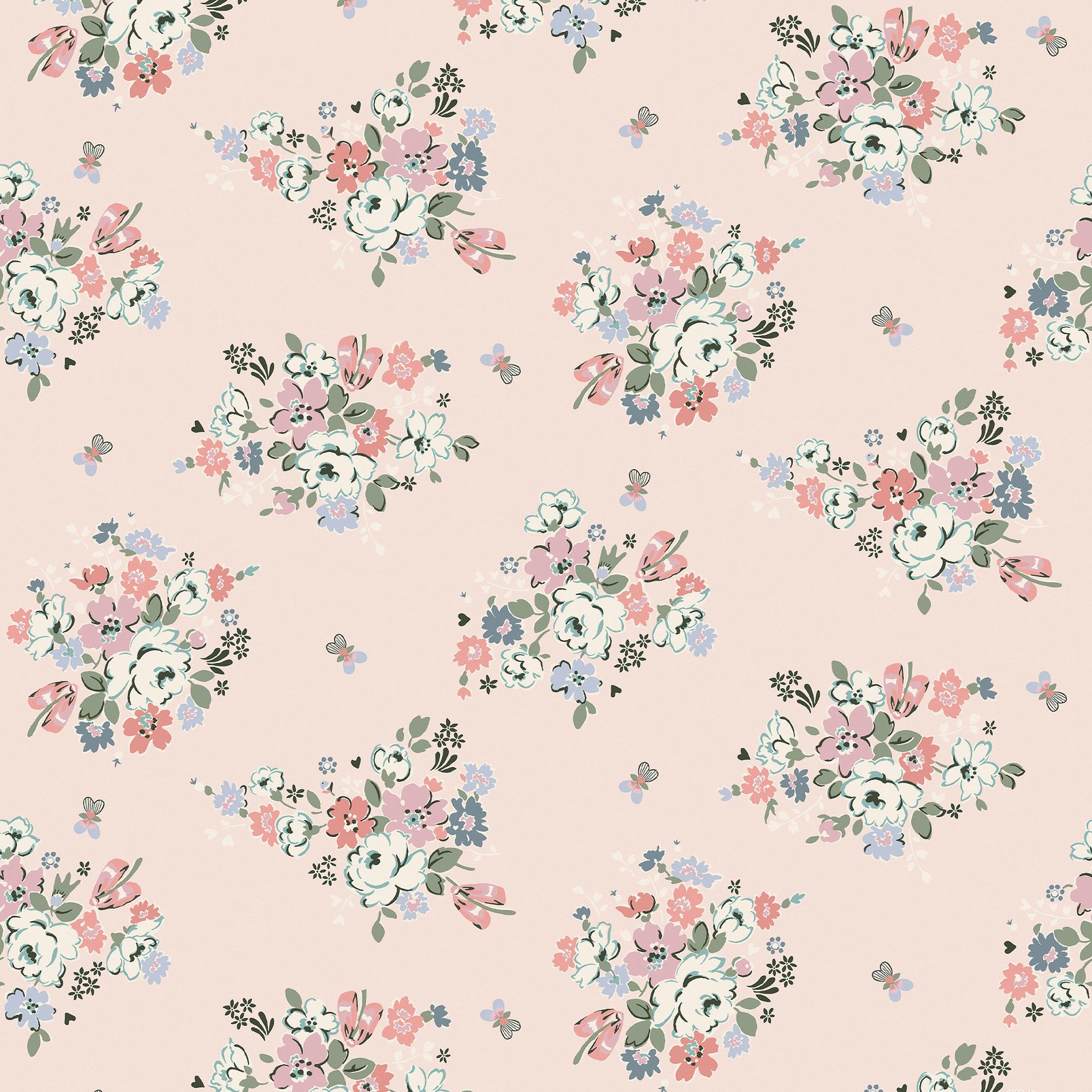 Cath Kidston Clifton Floral Pink Wallpaper