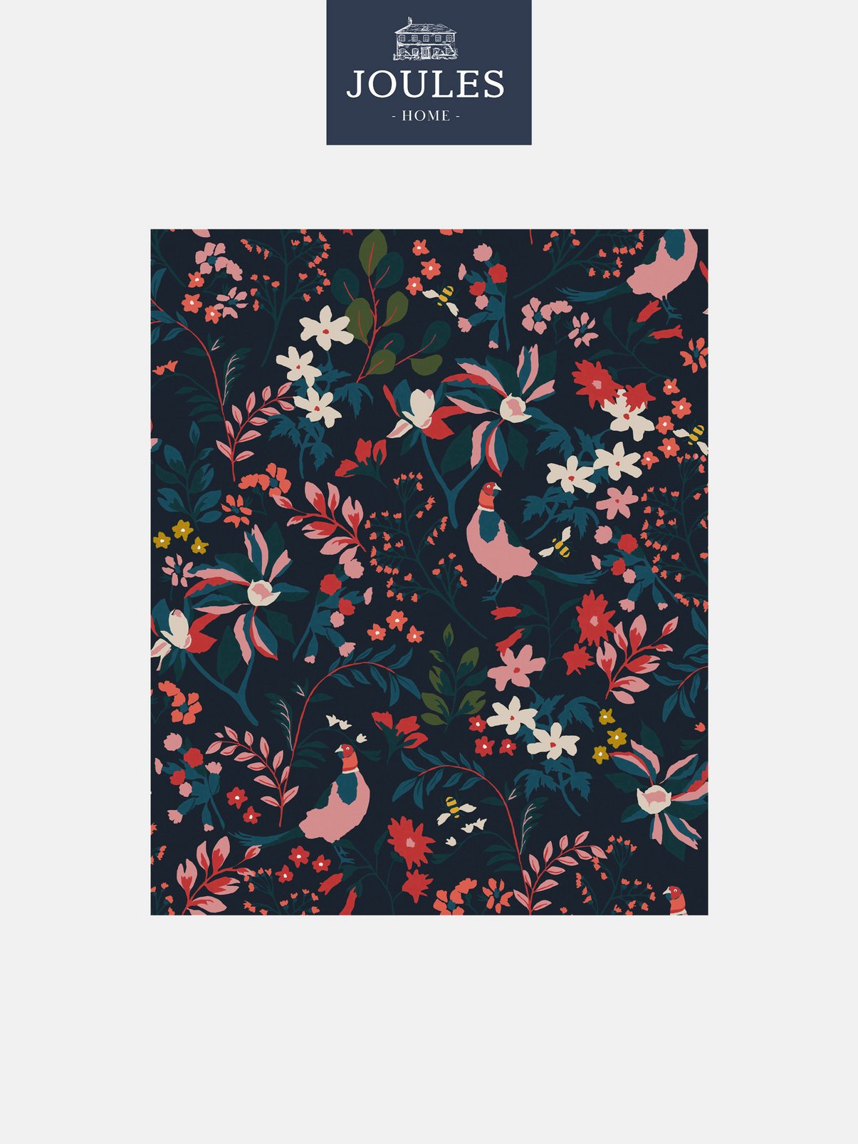 Joules Fields Edge Floral French Navy Wallpaper