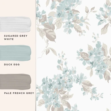 Laura Ashley Apple Blossom Duck Egg Wallpaper
