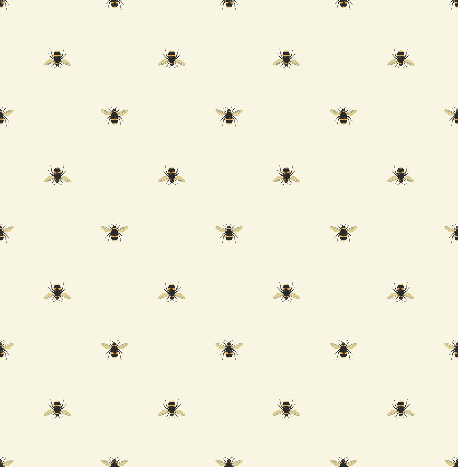 Joules Botanical Bee Creme Wallpaper