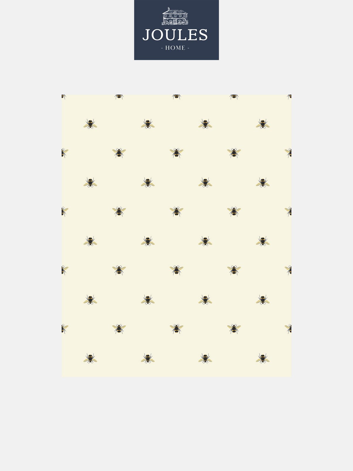 Joules Botanical Bee Creme Wallpaper