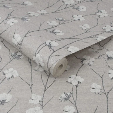 cotton flower natural wallpaper