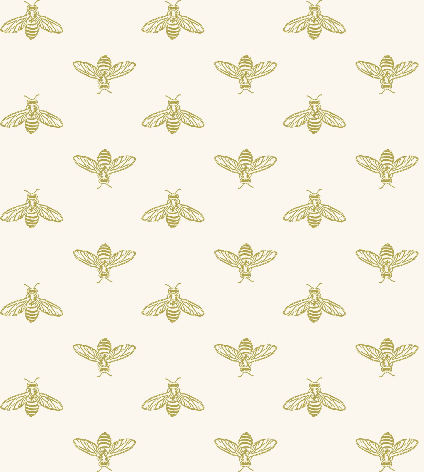 Joules Block Print Bee Antique Gold Wallpaper