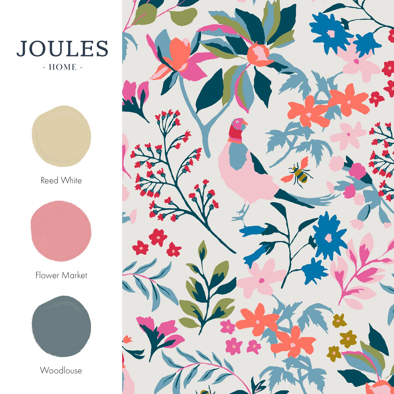 Joules Fields Edge Floral Antique Creme Wallpaper
