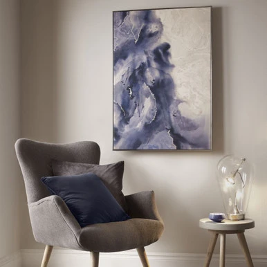 Serene Waves Framed Canvas Wall Art