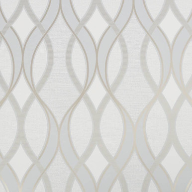 ribbon geo grey & rose gold wallpaper