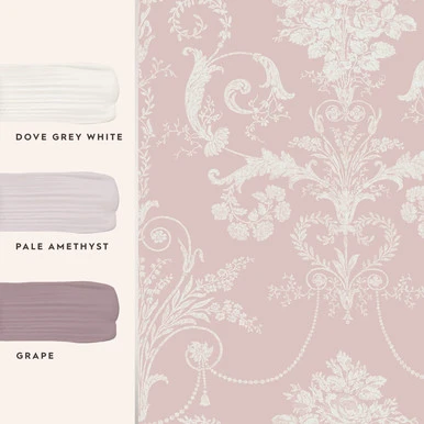 Laura Ashley Josette Amethyst Wallpaper
