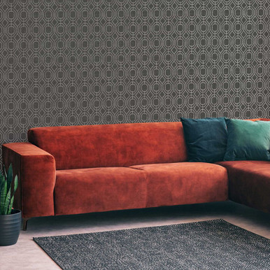 luxe geo charcoal wallpaper