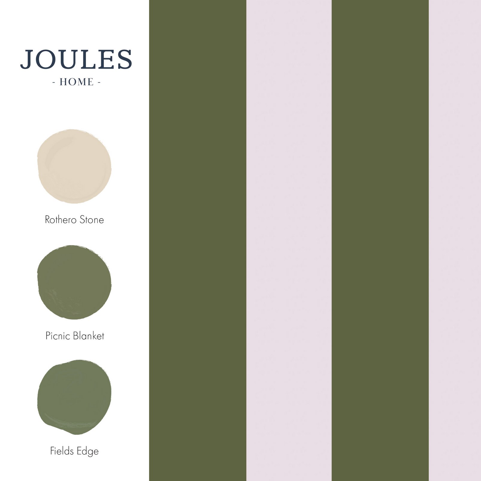Joules Harborough Stripe Olive Green Wallpaper