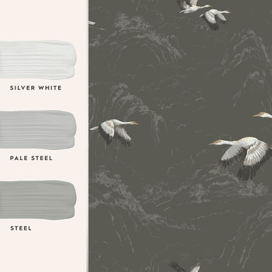 Laura Ashley Animalia Dark Steel Wallpaper