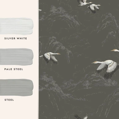 Laura Ashley Animalia Dark Steel Wallpaper