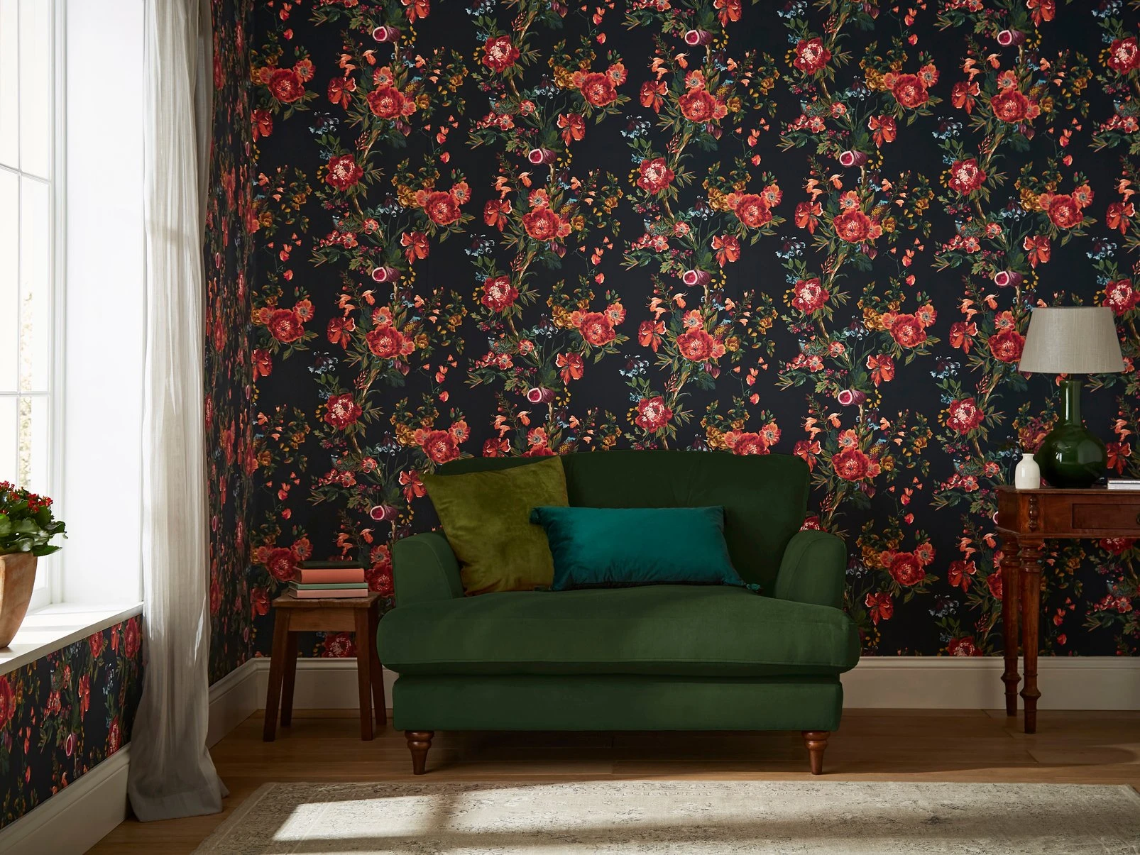 Joules Forest Chinoiserie French Navy Wallpaper