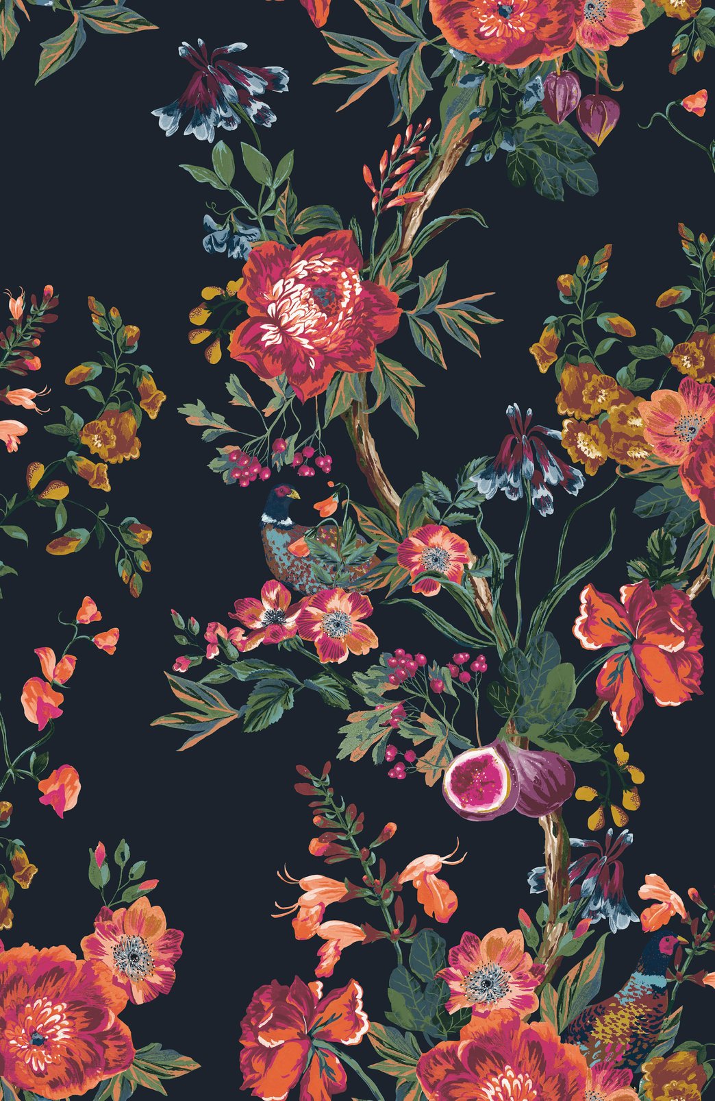 Joules Forest Chinoiserie French Navy Wallpaper
