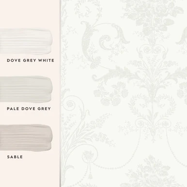 Laura Ashley Josette White Wallpaper