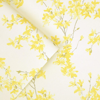 laura ashley forsythia sunshine wallpaper