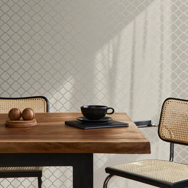Silk Sparkle Trellis Neutral Wallpaper