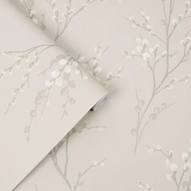 laura ashley pussy willow dove grey wallpaper