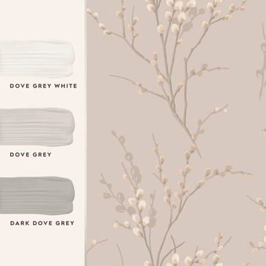 Laura Ashley Pussy Willow Dove Grey Wallpaper