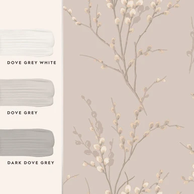 Laura Ashley Pussy Willow Dove Grey Wallpaper