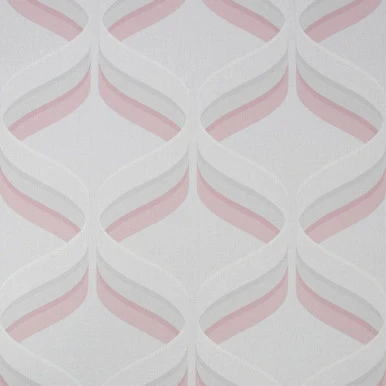 fresco retro ogee pink geometric wallpaper