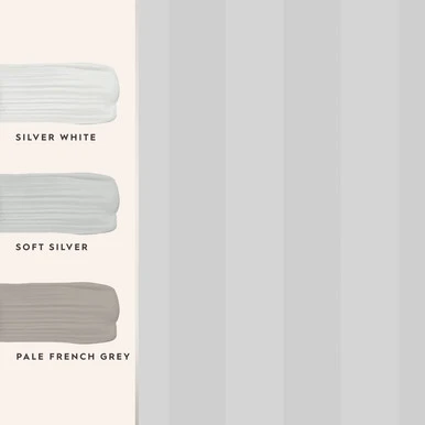 Laura Ashley Lille Pearlescent Stripe Silver Wallpaper