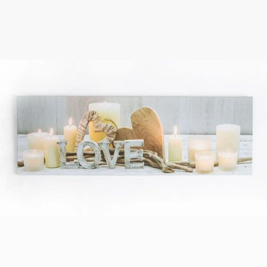 Love Led Printed Canvas Wall Art