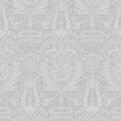 laura ashley heraldic damask slate grey wallpaper