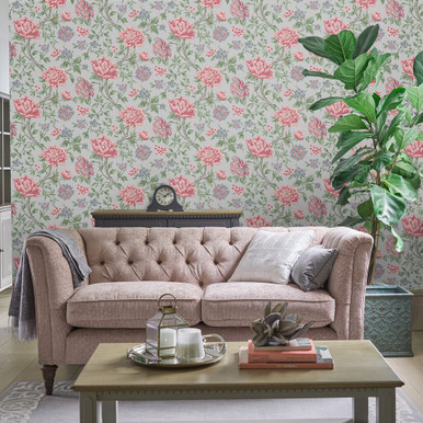 laura ashley tapestry floral slate grey wallpaper