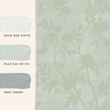 Laura Ashley Eglantine Silhouette Eau de Nil Wallpaper
