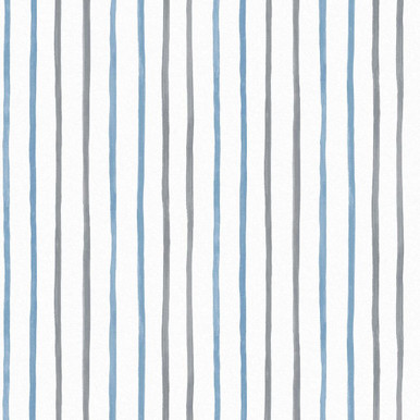 Laura Ashley Painterly Stripe Blue Wallpaper