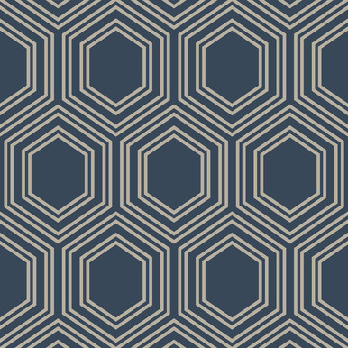 Next Honeycomb Geo Navy Wallpaper