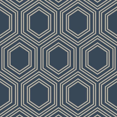 Next Honeycomb Geo Navy Wallpaper