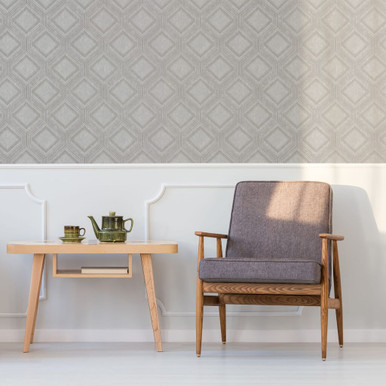 saville row geo grey pale gold wallpaper