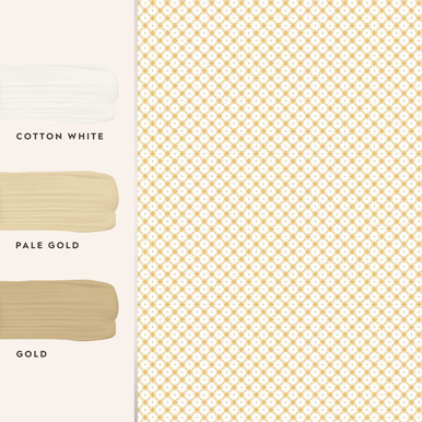Laura Ashley Wickerwork Pale Ochre Yellow Wallpaper