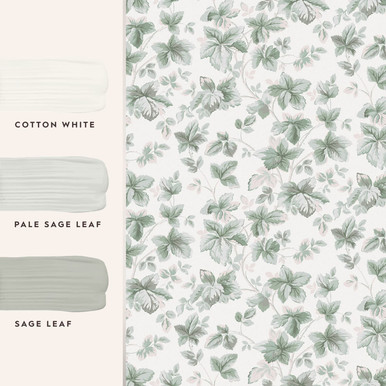 Laura Ashley Autumn Leaves Sage Green Wallpaper