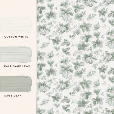 Laura Ashley Autumn Leaves Sage Green Wallpaper