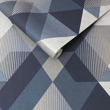 decadence diamond navy wallpaper