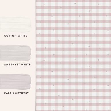 Laura Ashley Gingham Pale Amethyst Purple Wallpaper