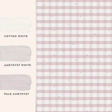 Laura Ashley Gingham Pale Amethyst Purple Wallpaper
