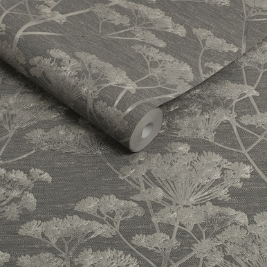 Serene Seedhead Taupe And Gold Wallpaper