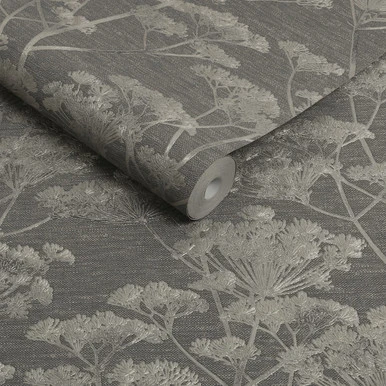 Serene Seedhead Taupe And Gold Wallpaper