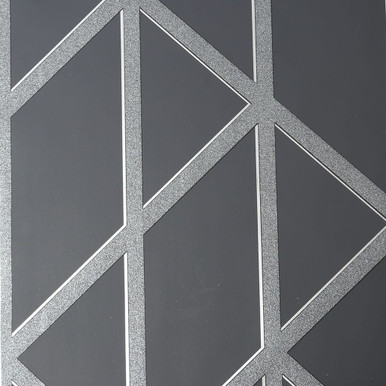 panel glitter geo charcoal wallpaper