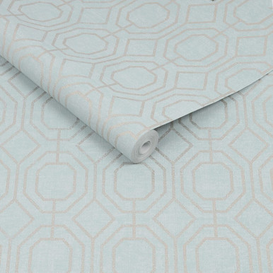 luxe geo duck egg wallpaper