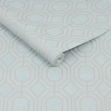 luxe geo duck egg wallpaper