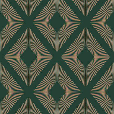 Next Deco Triangle Emerald Wallpaper