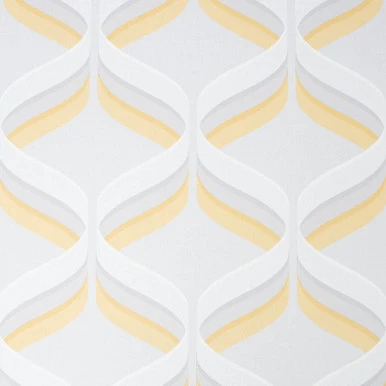 retro ogee ochre geometric wallpaper