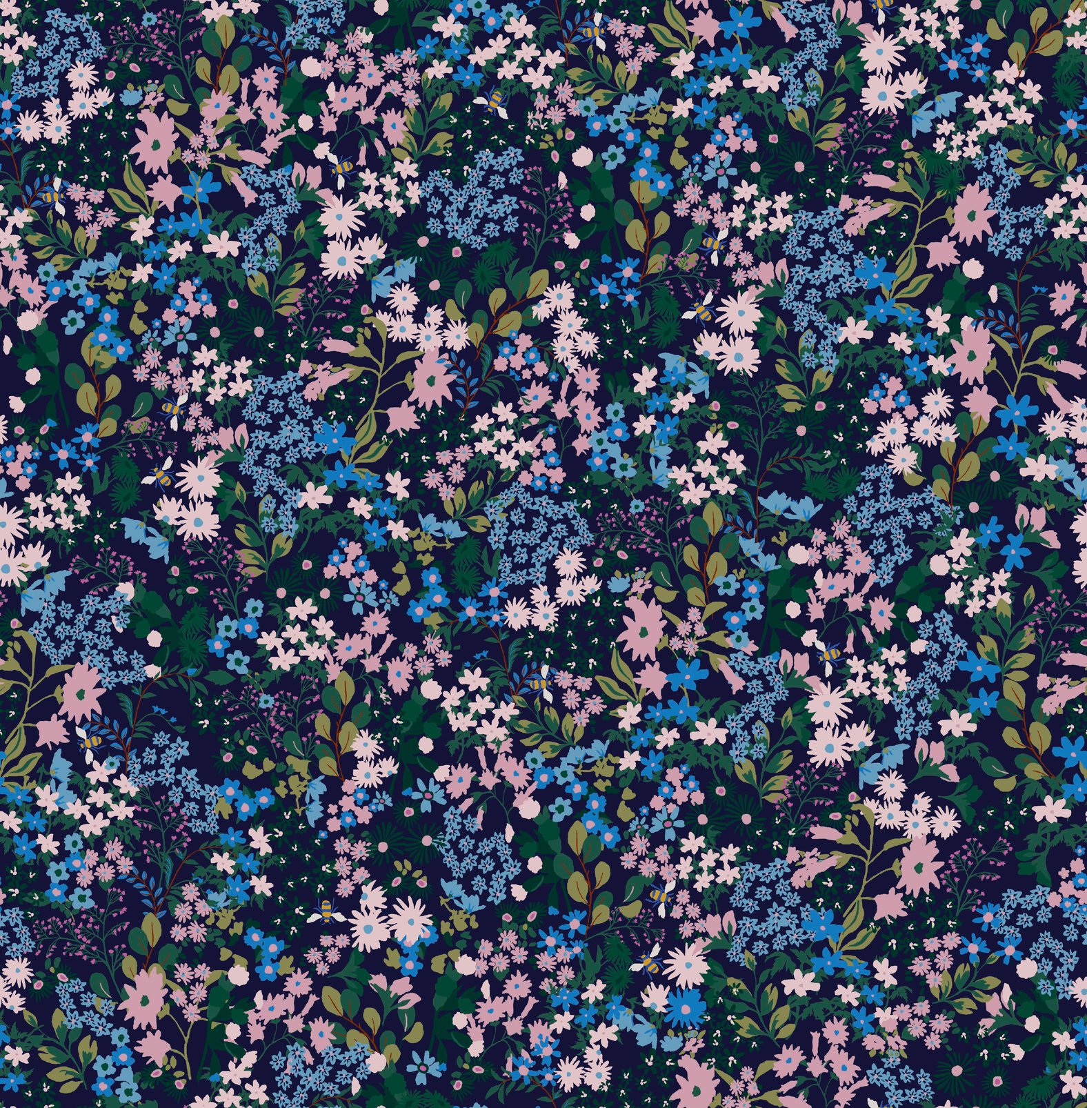 Joules Gilmorton Ditsy Garden Greens Wallpaper