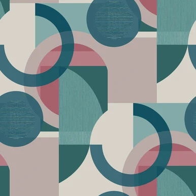 Next Retro Shapes Geo Teal Wallpaper