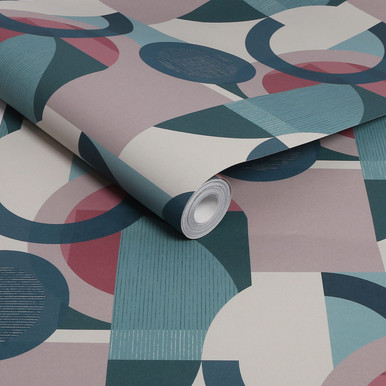 Next Retro Shapes Geo Teal Wallpaper